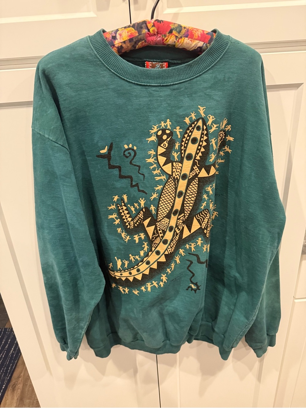 Vintage Dagoli Teal Graphic Lizard Crewneck Sweatshirt - Unisex